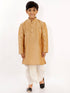 Vastramay Boy's Cream Silk Blend Solid Dhoti
